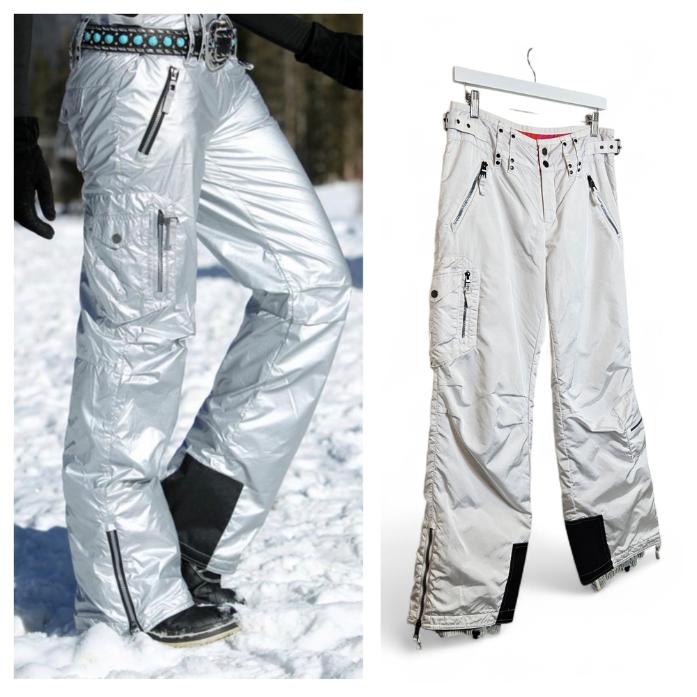 SKEA White Insulated Ski Snowboard Pants Softshell Flare Water Resistant Size 8